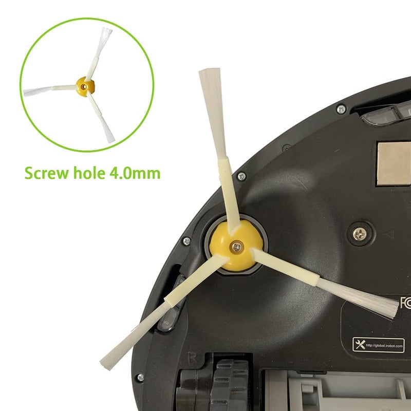 SENNII قطع غيار لجهاز iRobot Roomba 600 610 620 650 675 677 692 671 694 691 مجموعة ملحقات مكنسة كهربائية - تشمل 6 فرش جانبية، 3 فلتر، 1 عجلة أمامية، فرشاة شعيرات و 3 أدوات تنظيف - Image 4